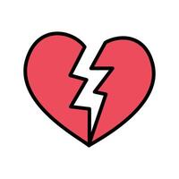 illustration of a broken heart isolated on white background vector