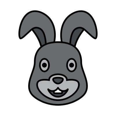 rabbit face icon illustration