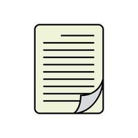 document page with folded corner illustration vector
