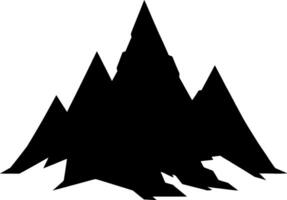 Stylized black mountain range silhouette isolated on white background vector