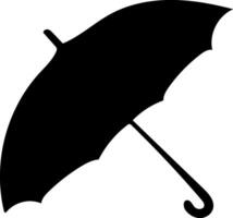 Black silhouette of an open umbrella isolated on white background vector
