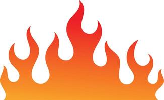 A graphic representation of stylized flames with a vibrant gradient from yellow-orange to red. The design is isolated on a clean white background making it versatile for various design applications. vector