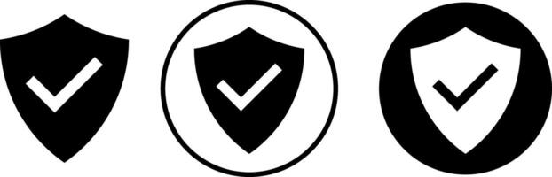 shield with checkmark. protection security lock. cyber protection and privacy. digital protection lock icons vector