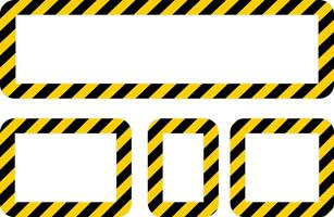Yellow and black caution warning tape frame. roadwork construction. designed for industrial safety. Caution tape border and safety stripe vector