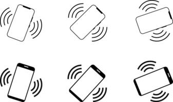 Mobile phone vibration icon set. incoming communication alert. Vibrate alert in smartphone. connecting remotely. Ringing icon vector