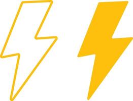 Thunderbolt icon set. Lightning bolt icons. Electric power symbol. Power energy signs. depicting thunderbolt symbols. weather and energy designs vector