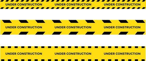 under construction tape warning banner. Diagonal Black and Yellow Striped Warning. Security Caution Tape Set. Yellow Warning Ribbons. Abstract Stripes for Police. vector
