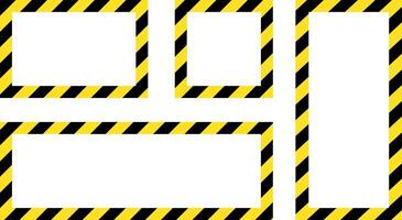 Yellow and black caution warning tape frame. roadwork construction. designed for industrial safety. Caution tape border and safety stripe. Hazardous warning tape sets vector