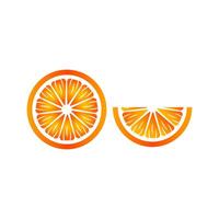Illustration of a whole orange slice and a half-slice vector
