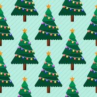Festive christmas tree pattern repeat design vector