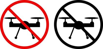 no drone sign. Stop halt allowed area icons. privacy symbol Forbid air flights. prohibited Aircraft. Drone Flight Ban vector