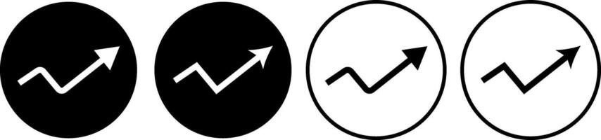 Upward trend arrow icon set. grow up sign. indicating growth and success. Success graph trending upwards. profit statistics symbol vector