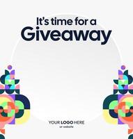 Design for premium product giveaway announcements. Formal geometric structures create an exclusive look on social media. An exclusive look for giveaway prizes vector