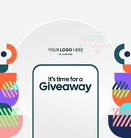 Festive and clean giveaway winner post design to boost visibility and highlight contest outcomes vector