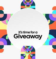 Dynamic visuals for social media themed giveaway announcements, using asymmetrical compositions and bold colors to pique your audience's curiosity vector