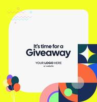 A giveaway winner announcement themed social media design specifically designed for brands with a professional and elegant image. Formal elegant design for giveaways vector