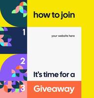 A business-style social media template with a clean structure and solid colors. Ideal for corporate or educational giveaway prize announcements. A clean and formal look for giveaways vector
