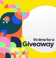 Use this visual to formally announce giveaway winners. The geometric composition and cheerful colors create a fun look vector
