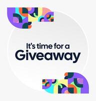 The giveaway announcement looks simple yet attractive with a minimalist layout and light visual elements. Ideal for tech and startup brands. A minimalist design for a giveaway announcement. vector