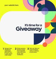 This square visual is perfect for formal brands who want to stay elegant when announcing giveaway winners. The geometric composition is very stable. A modern and elegant design for giveaways vector