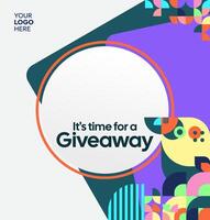 Design the perfect announcement with this geometric template suited for giveaways and contest posts. Perfect contest winner template. vector