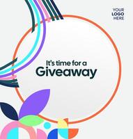 Bright and bold template to announce giveaway winners and boost your brand presence online. Bright giveaway template design vector