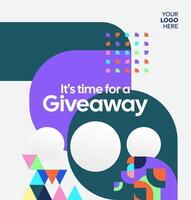 Modern and celebratory layout for contest giveaway winner announcements. Perfect for branded social campaigns vector