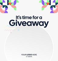 Use this simple design to announce the giveaway winner neatly and efficiently. Perfect for modern social media branding. A simple and efficient design for a giveaway. vector