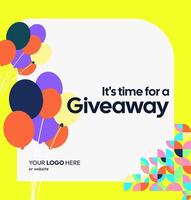 Boost your brand credibility with formal visuals themed around giveaway winner announcements. Clean geometric composition and professional colors. Formal visuals for giveaway announcements. vector