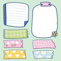 Scrapbook Memo Notes with Washi Tape Illustration vector