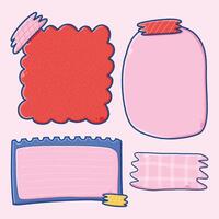 Digital Scrapbook Notes with Washi Tape vector