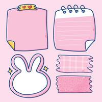 Cute Pink Memo and Washi Tape Illustration vector