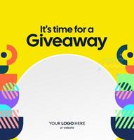 Use this design to announce the winner of a pre-launch giveaway. The bright, modern design is perfect for building excitement before a product release vector