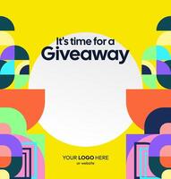 Use this design to announce a casual giveaway prize or community event. The visual is vibrant and expressive. An expressive design for a casual giveaway vector