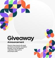 Minimalist yet expressive social media design for giveaway winner announcements, with a focus on beautiful colors and clean visual structure vector