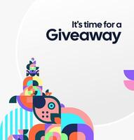 A playful design with geometric ornaments for a fun giveaway announcement that grabs attention at first glance. A cheerful template for a fun giveaway vector
