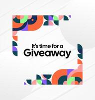 A giveaway themed social media post with a sharp, colorful design, giving off a modern, energetic, and classy feel vector