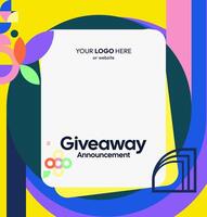 Reward loyal customers with a warm and professional design for a giveaway winner announcement. A warm template for loyalty giveaways. vector