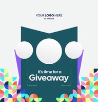 Stand out on social media with winner announcement template designed to highlight your giveaway. Standout winner post design vector