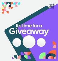Cheerful giveaway winner announcement template with modern styling. Great for social campaigns and contest results vector