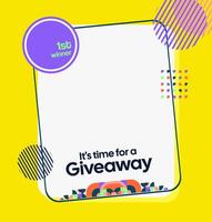 Use this design to promote giveaway prizes for professional products. The visuals are clean, formal, and trustworthy. A clean formal design for giveaways. vector