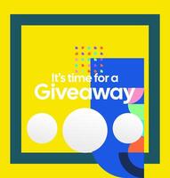 Sleek giveaway template to share winners in a professional, colorful, and attention-grabbing style. Sleek and colorful giveaway post. vector