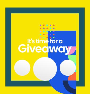 Sleek giveaway template to share winners in a professional, colorful, and attention-grabbing style. Sleek and colorful giveaway post.