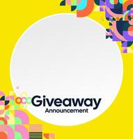 Professional giveaway announcement themed design with precise geometric lines and shapes, ideal for formal or corporate sectors. Precision design for giveaway content. vector