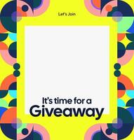 Square business style visual for social media. Giveaway winner announcements look formal with neutral colors and structured geometric art. A background for prize giveaways vector