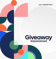 A corporate-style social media template for announcing giveaway winners. Bold colors and clean shapes create a sense of credibility. A formal look for giveaway announcements vector
