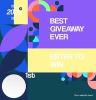 Professional square design for social media, suitable for educational, financial, or technology brand giveaway prize announcements. Professional visuals for the business sector. vector