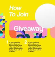 Celebrate giveaway winners with a fun and lively visual. Bright colors are an instant eye-catcher on social media vector