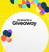 Giveaway announcement with colorful balloons vector