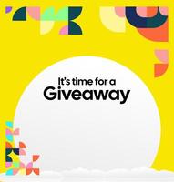 Colorful giveaway announcement vector